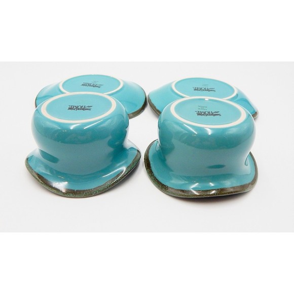 Southern Living at Home Tuscan Collection Tidbit Bowls Saucer Set/2 Turquoise - Picture 12 of 12